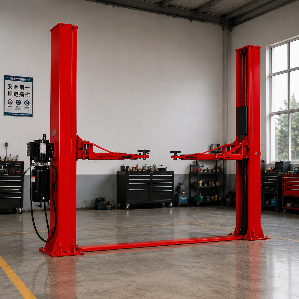 Single Side Release Hydraulic Two Post Lift 10000lbs Auto Repair Lift