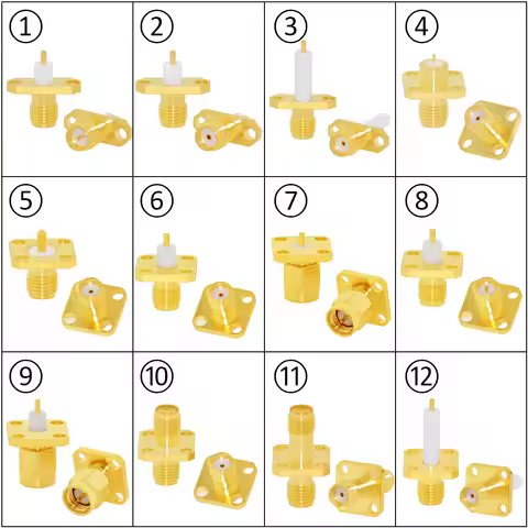 1PC SMA Male/ Female RF Coax Connector Panel Mount Flange Chassis Solder Post Wire Terminal Adapter Goldplated Wholesale Price