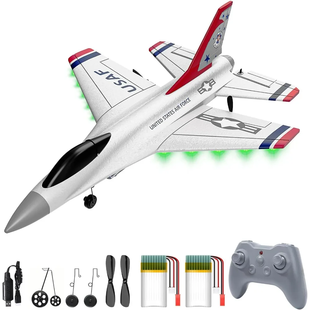 Aereo RC F16 Thunderbirds 3CH, giroscopio a 6 assi da 2,4 GHz, giocattolo per aereo aliante pronto per volare