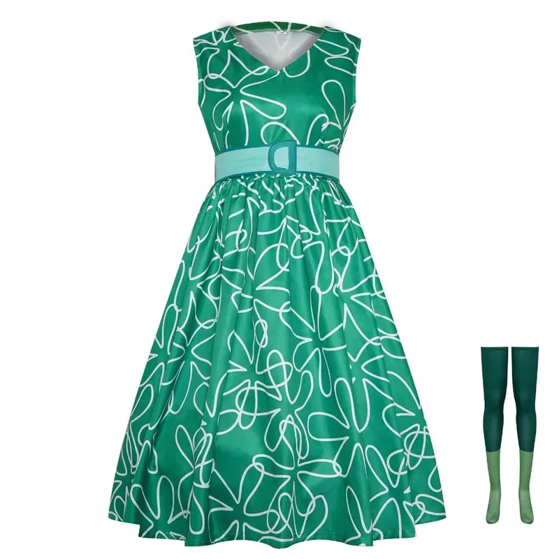 アニメ映画嫌悪コスプレ衣装内変装女性花柄ドレスフルセットスーツハロウィンカーニバルパーティー衣装スカート