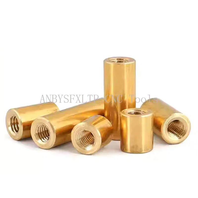 H62 Brass Round Standoff Spacer Column Through-Wire Hole Through-Tooth Copper Round Joint Nut DIY Model Parts M4 M5 M6