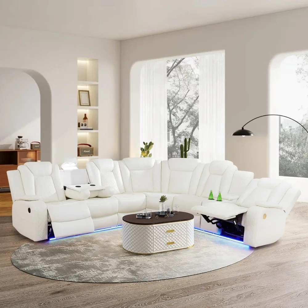 S1b634720de7b426b812535b8db5dc3e6y Power Reclining Sectional Sofa with USB Chargers and Storage Console