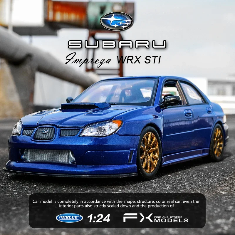 

WELLY 1:24 Subaru - Impreza Dark blue alloy car model simulation car decoration collection gift toy Die casting model boy toy