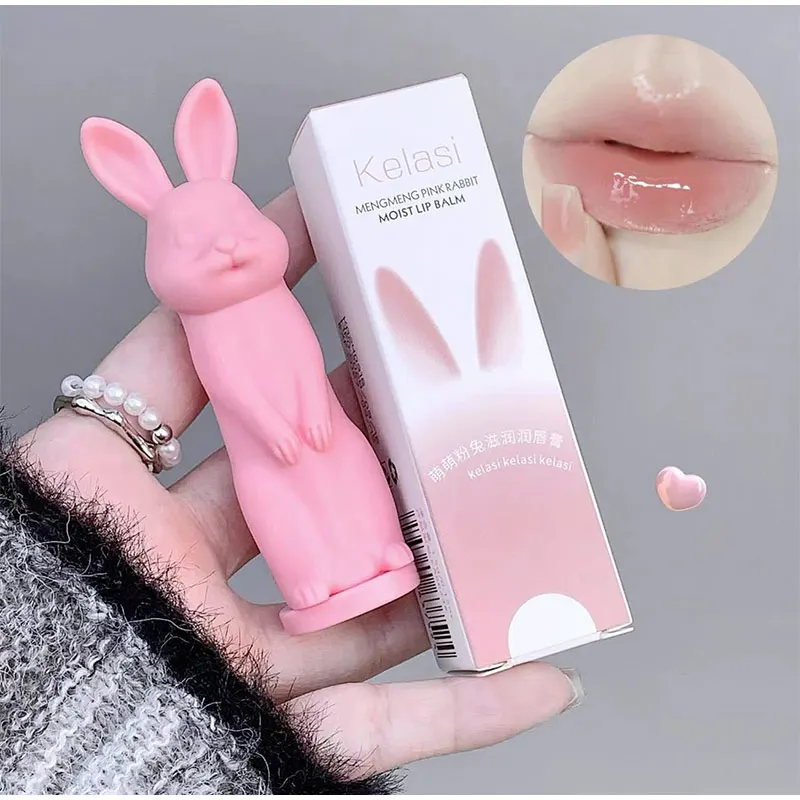 Cute Rabbit Lipbalm Moisturizes And Fades Lip Lines For Children Moisturizing Korean Girls Original Lip Makeup Priming Cosmetics