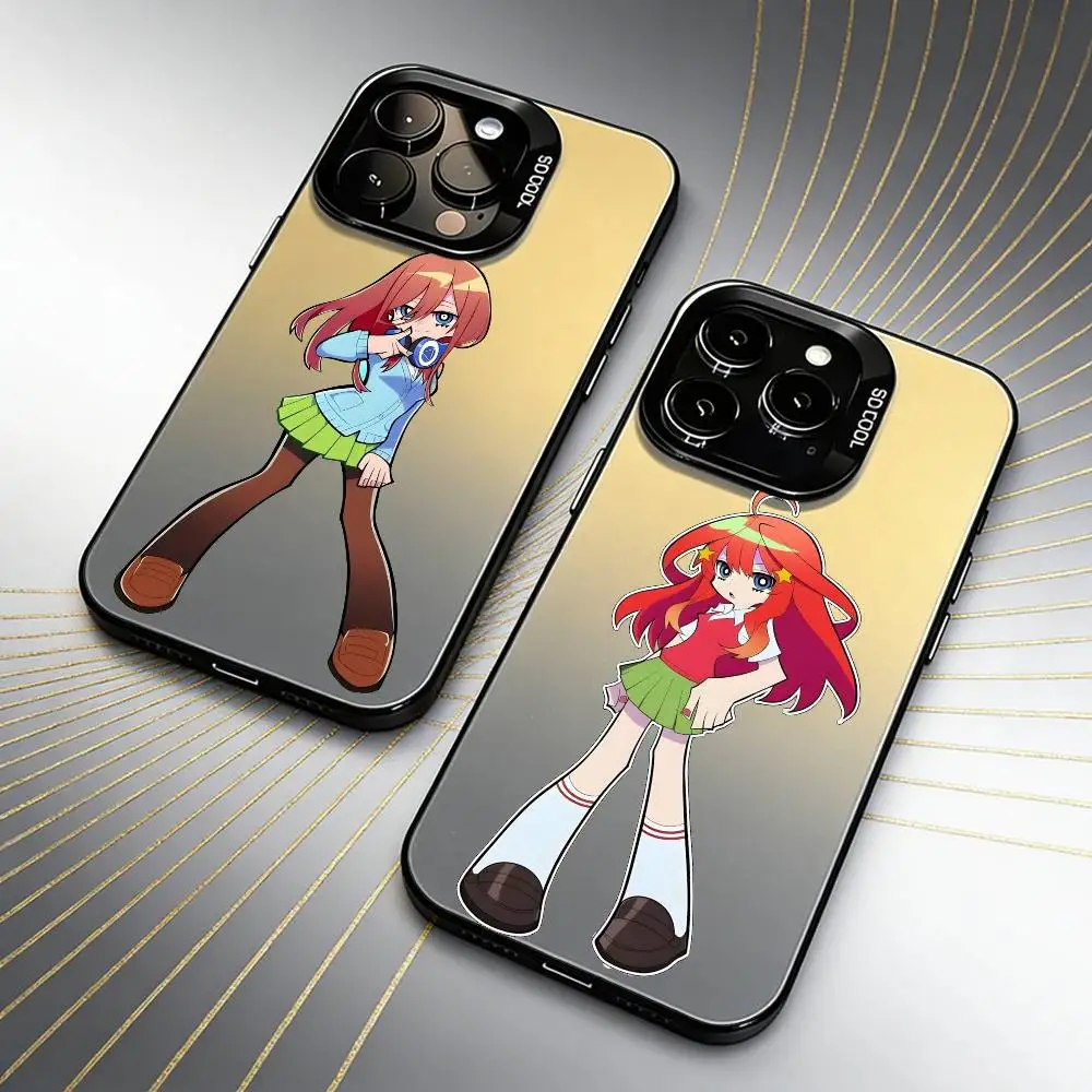 Anime 5Toubun-QQ American Comic Style Phone Case For iPhone 16 17 15 14 12 13 Pro Max Black Candy Matte Shockproof Cover