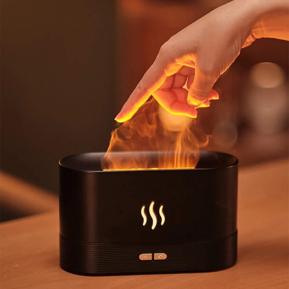 Creative Design Flame Ultrasonic Essential Oil Diffuser 180ml USB Cool mist Humidifier With 2 gears Brightness For Home Office