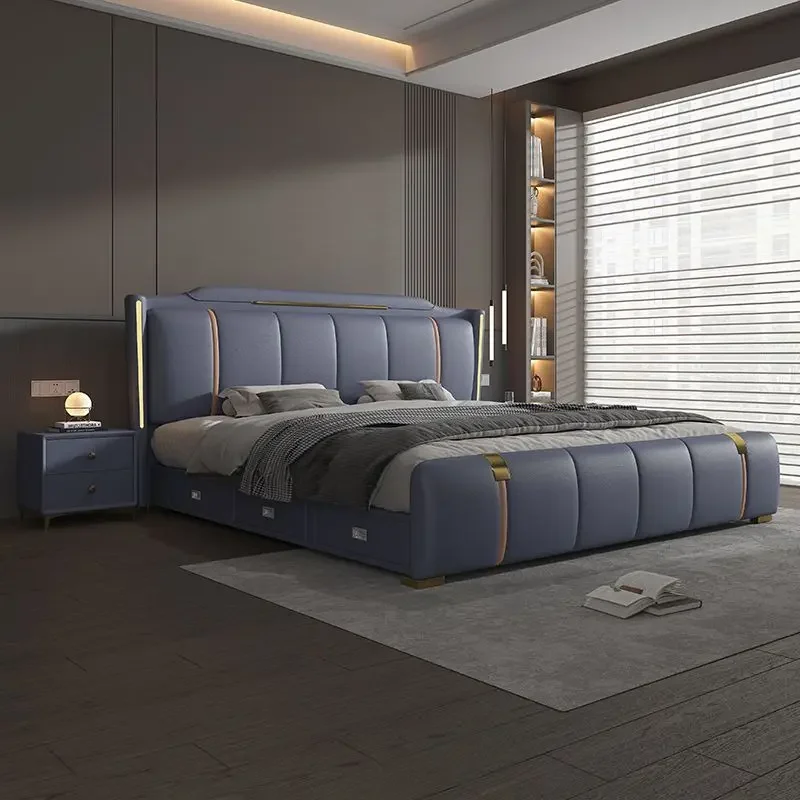 

180X200CM Modern Full Set Bedroom Furniture Queen Bed Available Bedroom Bed Double Deluxe King Bed Cabin Children Modern