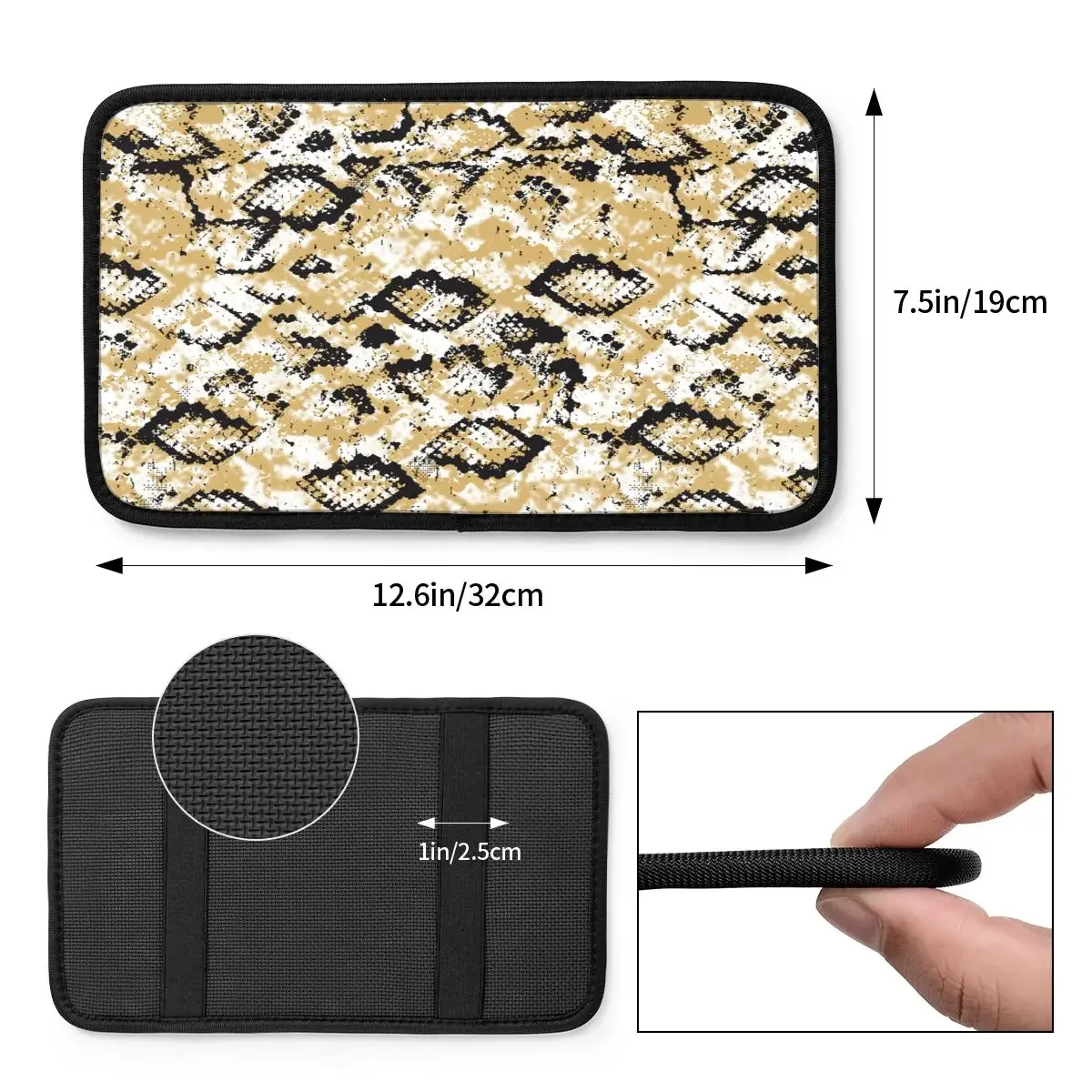 3D Pattern Snake Skin Center Handle Box Pad Cushion for Cars Animal Fashion Car Accessories Armrest Cover Mat