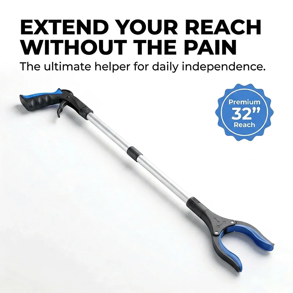 Grabber Reacher Tool Foldable Heavy Duty Pick Up Stick for Seniors, Trash Picker, Surgery Recovery Long Reach Extender Gripper H