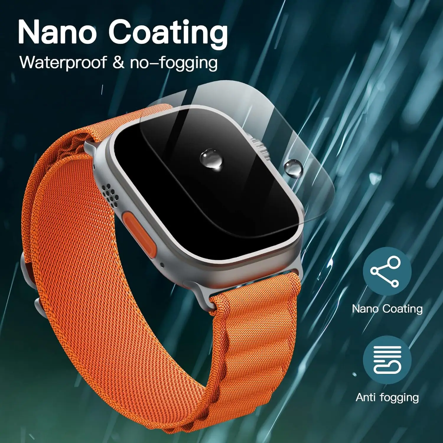 Vetro temperato protettivo per Apple Watch Ultra 2 pellicola proteggi schermo da 49mm per iWatch protezione in vetro Ultra da 49mm