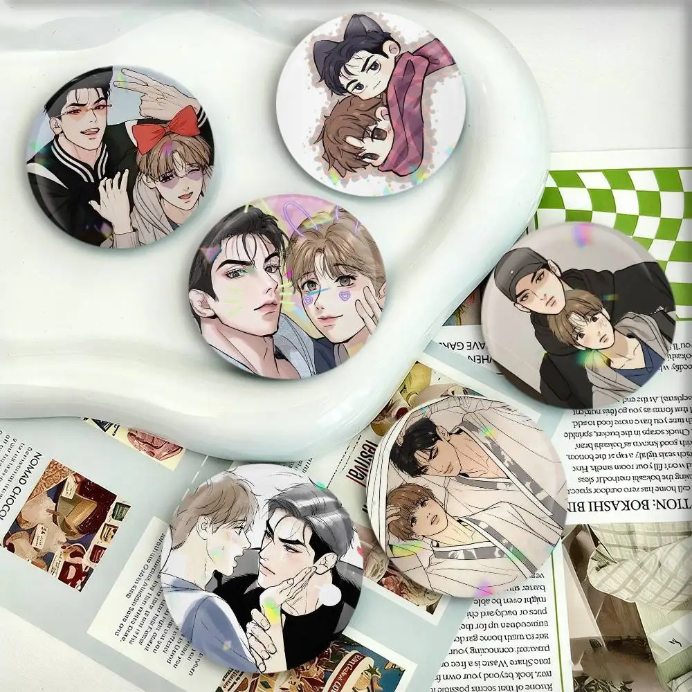 

Bl Manhwa Jinx Joo Jaekyung Kim Dan Anime Badges 25 32 44 58 75 mm Round Fans Collect Friends Gifts Brooch Souvenir
