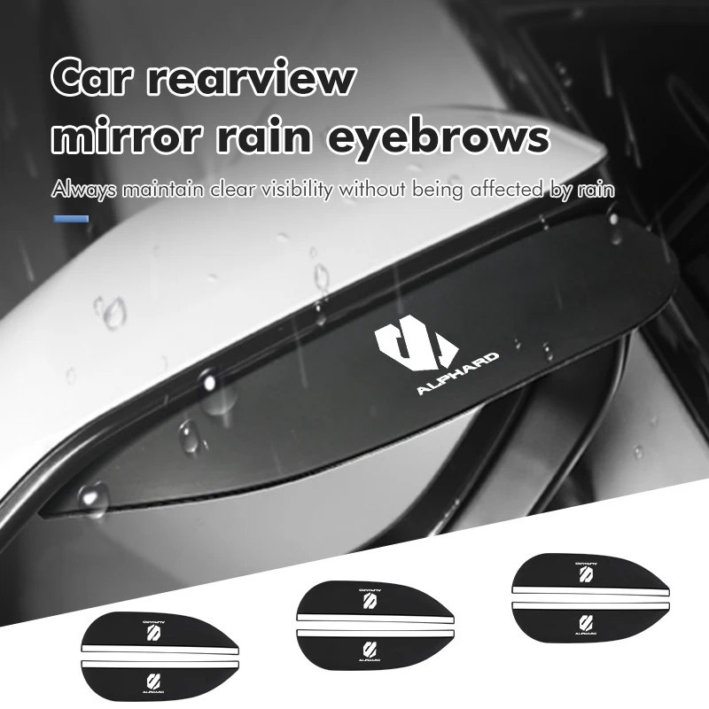 Carbon Car Rearview Mirror Rain Eyebrow Cover Rain Shield For Toyota Alphard Vellfire 10 20 30 Series 2020 2021 2022 2023