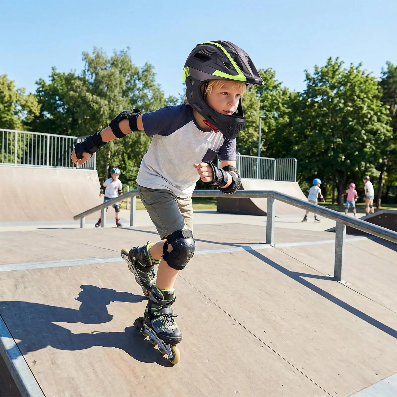 

Kids Full Face Helmet Cycling Head Protective Gear Child Motorcycle Helmet for Boys Girls Youth Riders Skateboarders Beginners