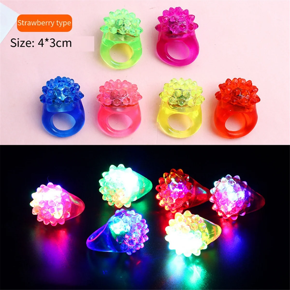LED Light Up Ring Bumpy Rings Flashing LED Bumpy Ring Light-Up Toy