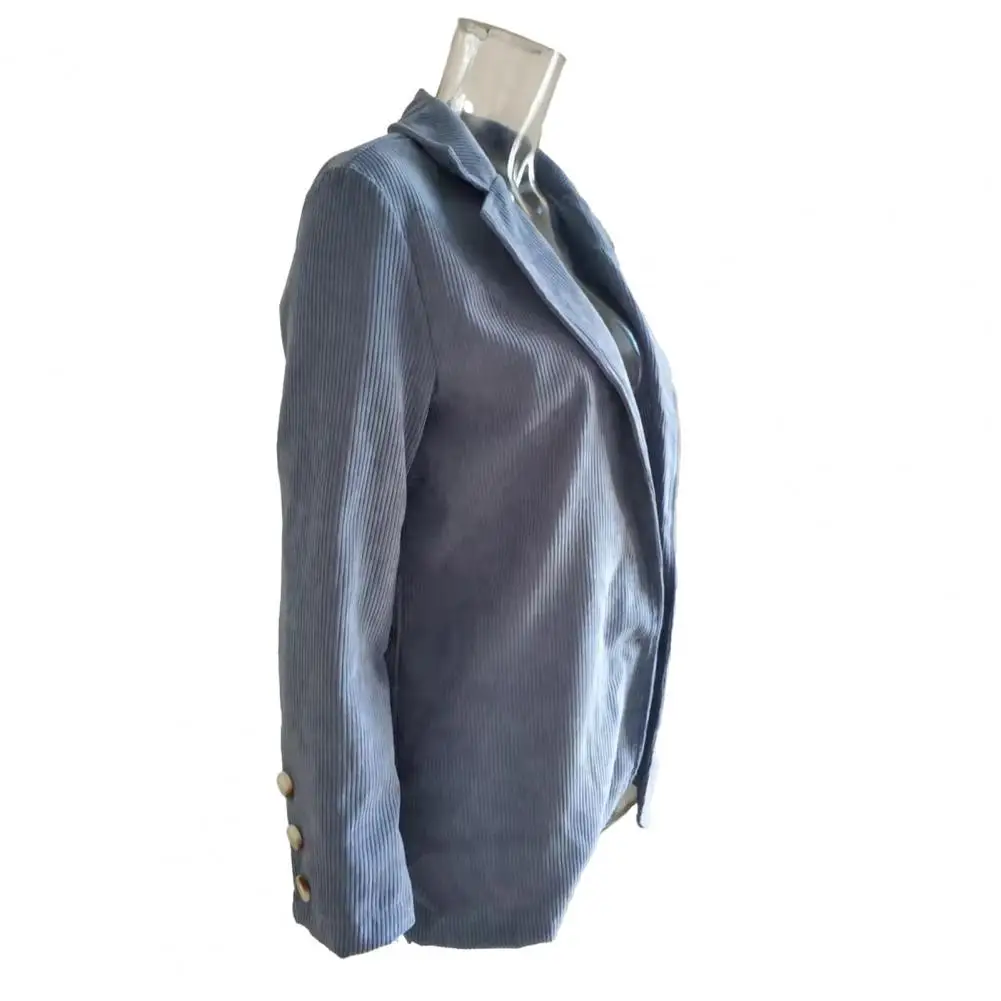 Versatile Women Jacket Womens Slim Fit Suit Jacket Single Button Business Blazer Long Sleeve Lapel Coat with Flap Pockets