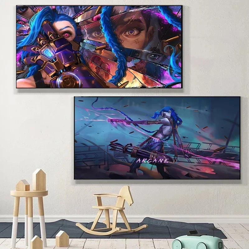 Популярное аниме League of Legends: Arc-ane Jinx, постер с персонажем, печать на холсте, настенное искусство, домашний декор, подарки для игры FXT6 @!