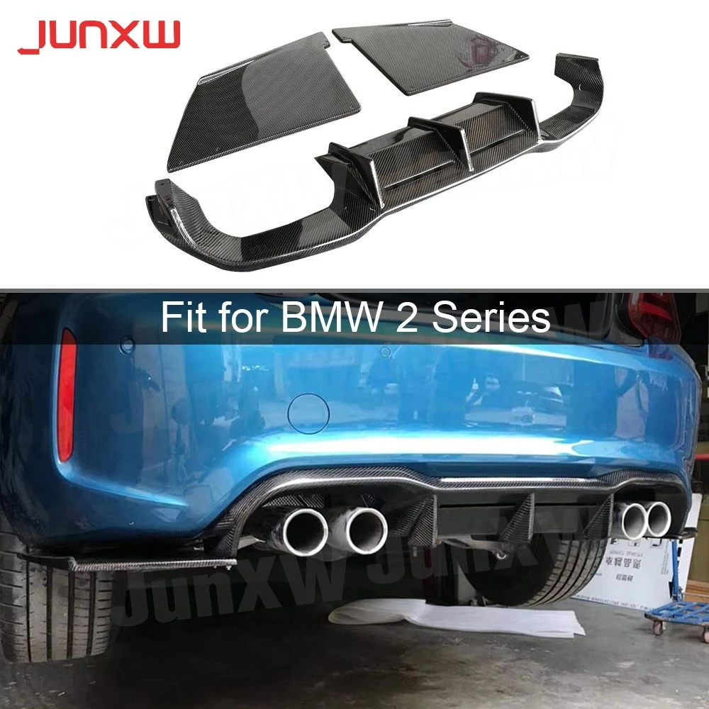 

Carbon Fiber Racing Rear Bumper Diffuser Lip Spoiler for BMW 2 Series F87 M2 2016 2017 2018 2019 ABS Bumper Aprons Splitters