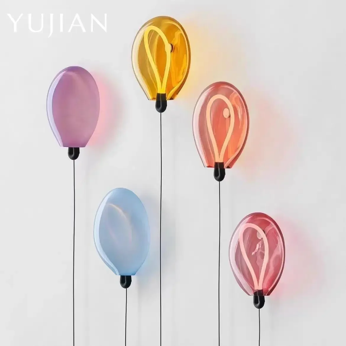 

Dutch Creative Fashion Colorful Glass Balloon LED Decor Wall Lamp Children's Room Study Bedroom Living Room Lighting Fixtures