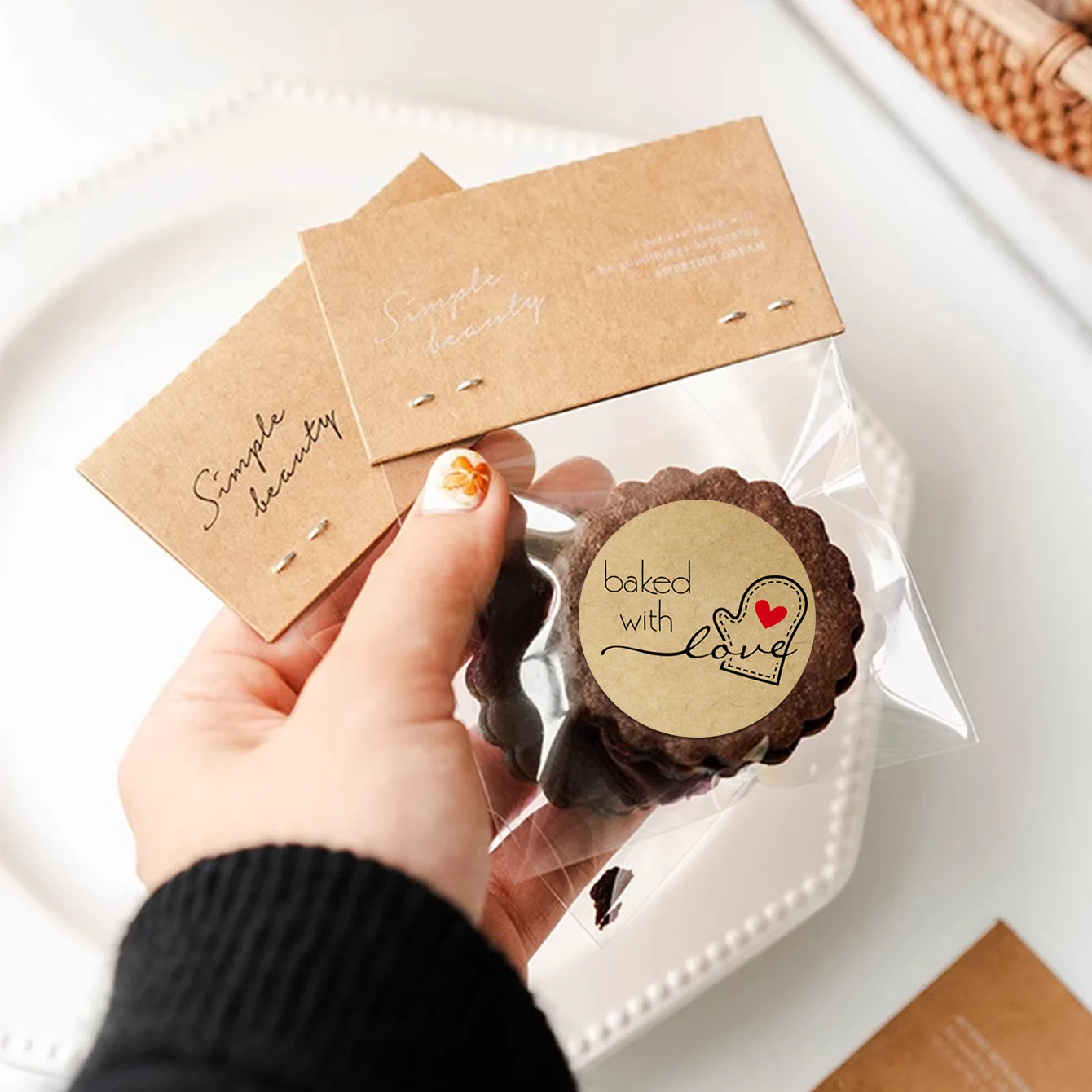 2.5/3.8/4.5/5 cm 500 Pz/rotolo Kraft Rotondo Etichette Adesive Carta Adesiva Classificazione Nome Etichette Personalizzate Adesivi