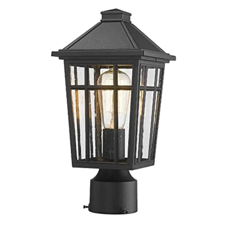 Outdoor Post Lights Lamp Post Light Fixture, Waterproof Aluminum Housing with Glass, Fence Post Deck Lighting for Garden, Patio