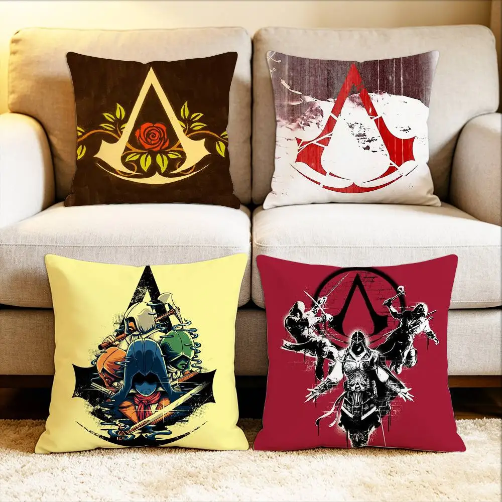 Funda de almohada cuadrada con logotipo de Game A-Assassins C-Creed, varios tamaños, para decoración del hogar, el coche o la habitación