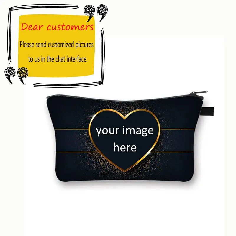 

Customize Your Image / Logo / Name Double Print Cosmetic Case Women Fashion Makeup Bag Ladies Toiletry Bag for Travel Organizer