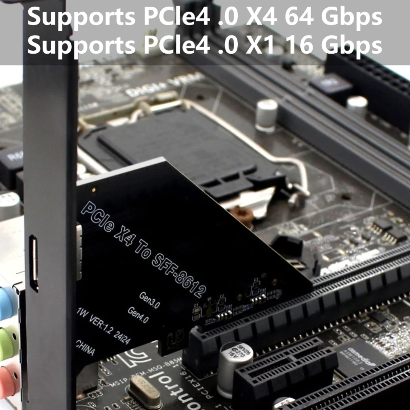 Oculink SFF 8612 Host Adapter for PCIe x4x1 SFF8639 SSDs Offering Fast Speed Data Transmission