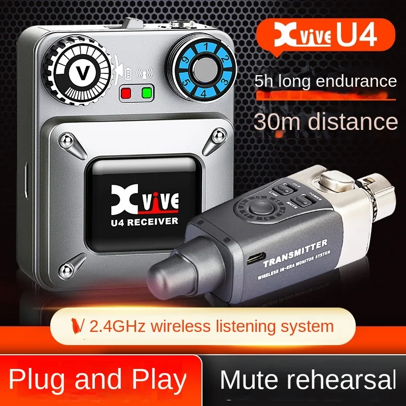 

Xvivo U4 Wireless Ear Return Monitoring System Live Performance Rehearsal DJ Equipment In Ear Wireless Transmission Receiver