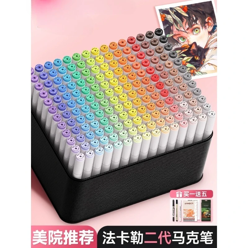 

320-цветный набор маркеров, художественные маркеры, двойные наконечники, фетровая ручка, эскиз, рисунок, граффити, манга, школьные принадлежности для рукоделия