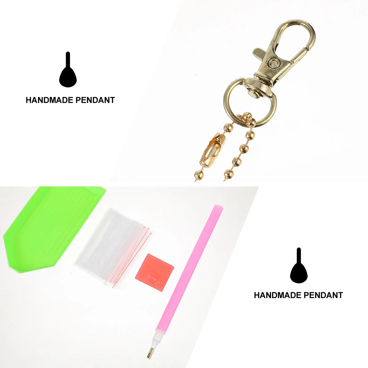 Diamond Keychain DIY Kit – Full Drill Rhinestone Painting Craft Set for Kids & Adults, Shiny Key Ring Pendant Decor