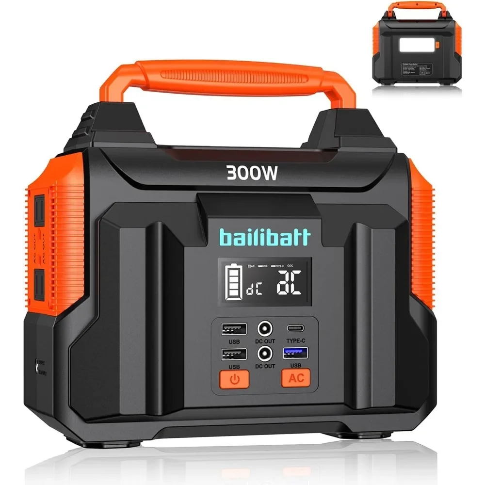 Portable Power Station 300W 257wh Lithium Battery Bailibatt Small Portable Generator for Use Camping Emergency Hunting Outdoor