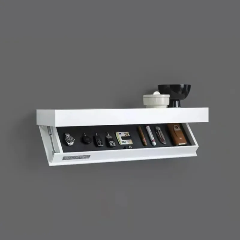 Wall-Mounted Storage Hidden Furniture Magic Flap Designer Shelf With Secret Compartment Concealed Floating Shelf Floating Shelf