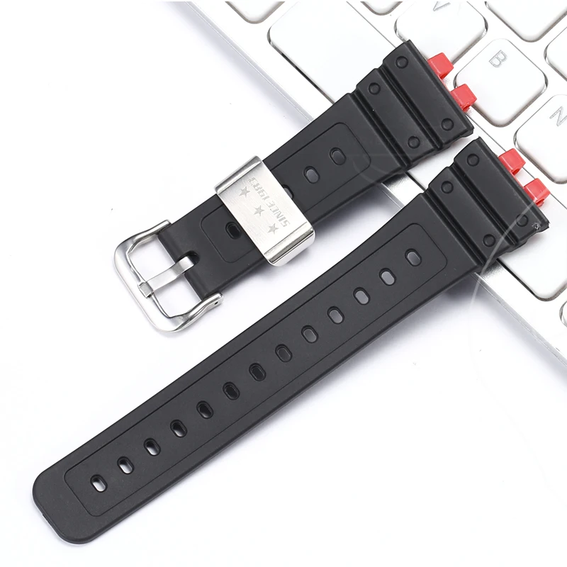 Resin Strap for Casio GMW-B5000 Stainless Steel Hoop Black Waterproof Replacement Bracelet Rubber Band Watch Accessories