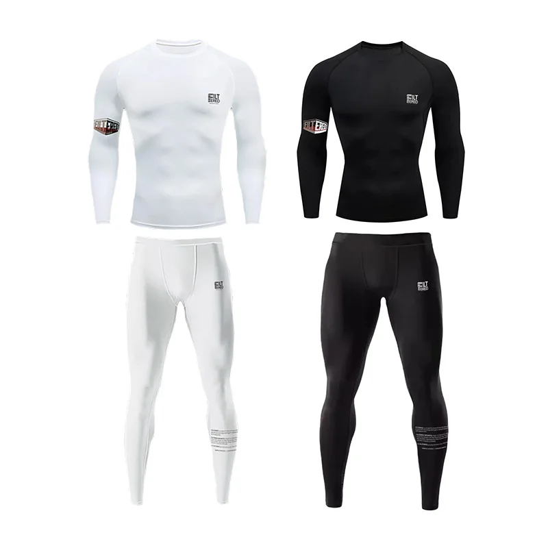 Filtered Tights Suit Sports Quick-Drying Suit Long Sleeves Leggings Fitness Running Compression Pants Jiu-Jitsu Abrasion Suit