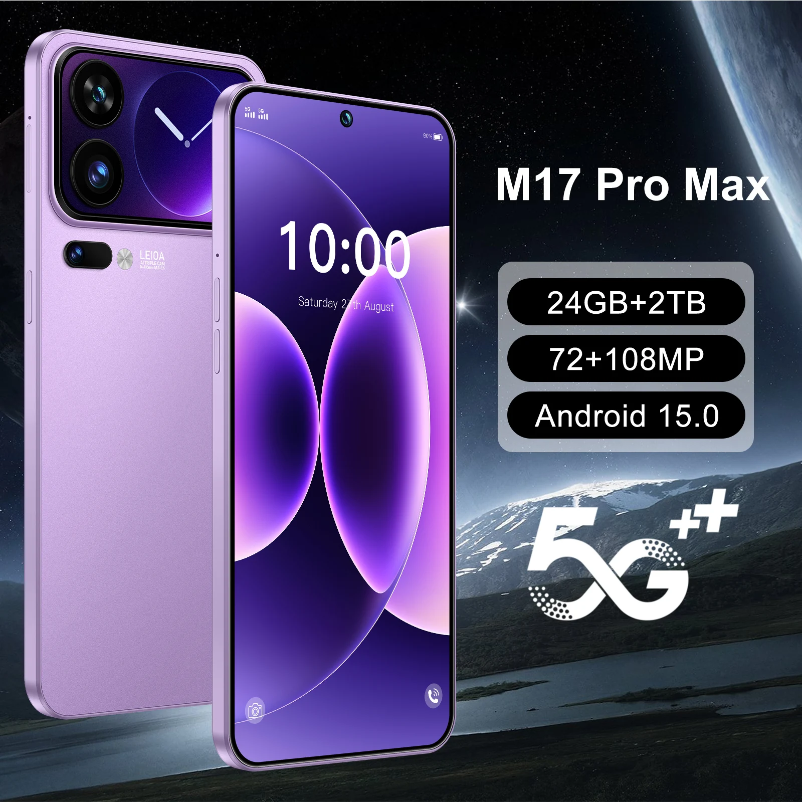 

HOT 2026 NEW M17 Pro Max Global Edition Max Snapdragon 8 Gen4 7.3" 22GB 2TB Dual Card Dual Standby 7800mAh 108M