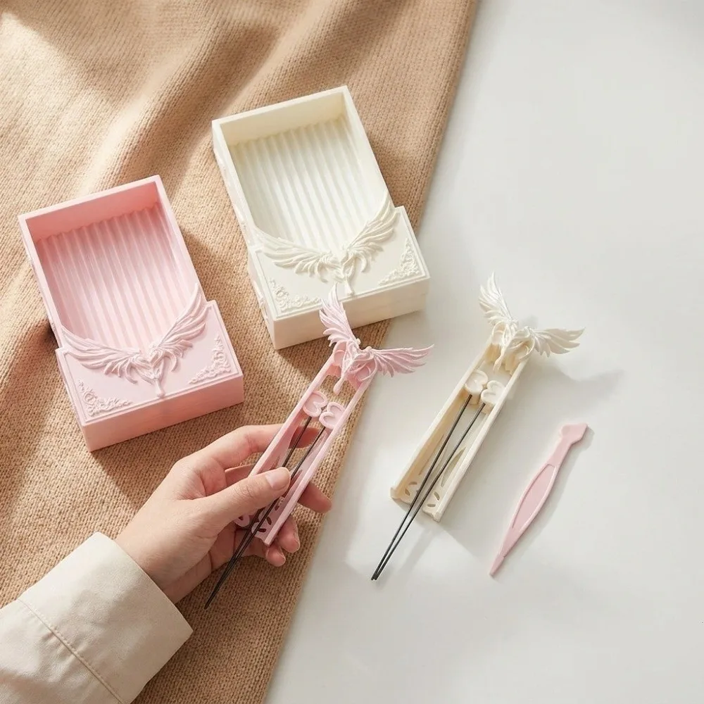 Engelsflügel-Design Bohnenschaufel-Set, Handlicher Perlen-Platzierungsstift, Kreatives DIY Handgefertigtes Schmelzperlen-Aufnahmetablett