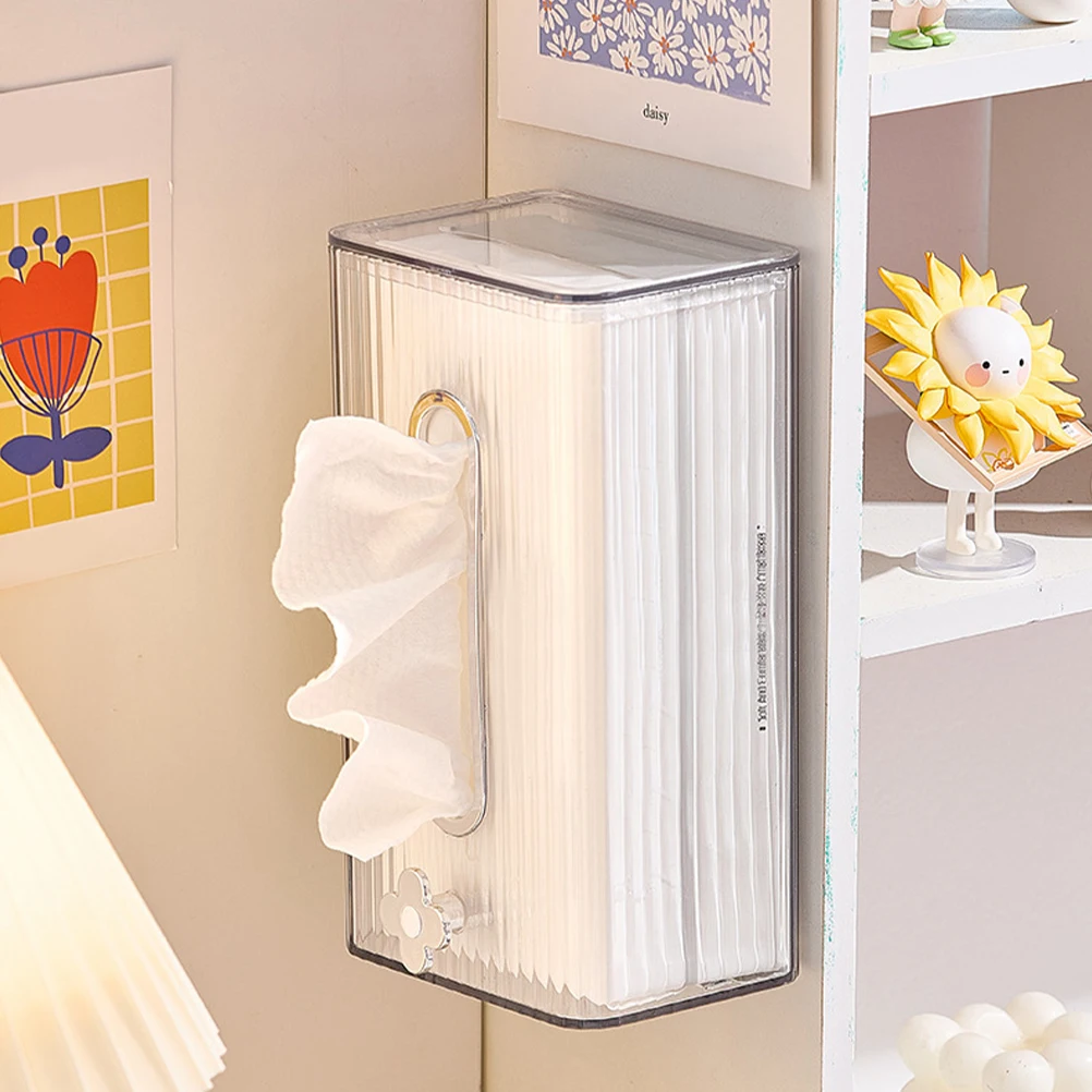 

Clover Tissue Box Towel Holder Wall Mount Bathroom Kitchen Dispenser Stable Storage Plastic
