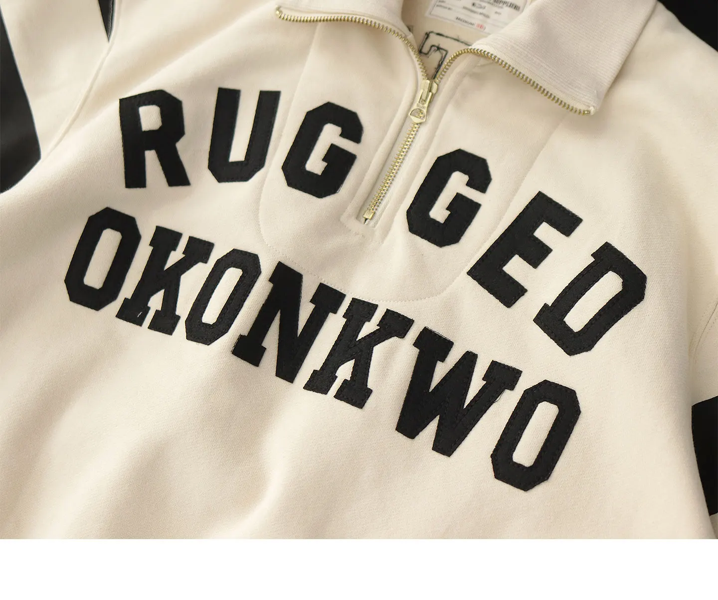 Autumn American Retro Heavyweight Half Open Collar Letter Printed Sweatshirts Men's Simple 100% Cotton Washed Loose Casual Coat
