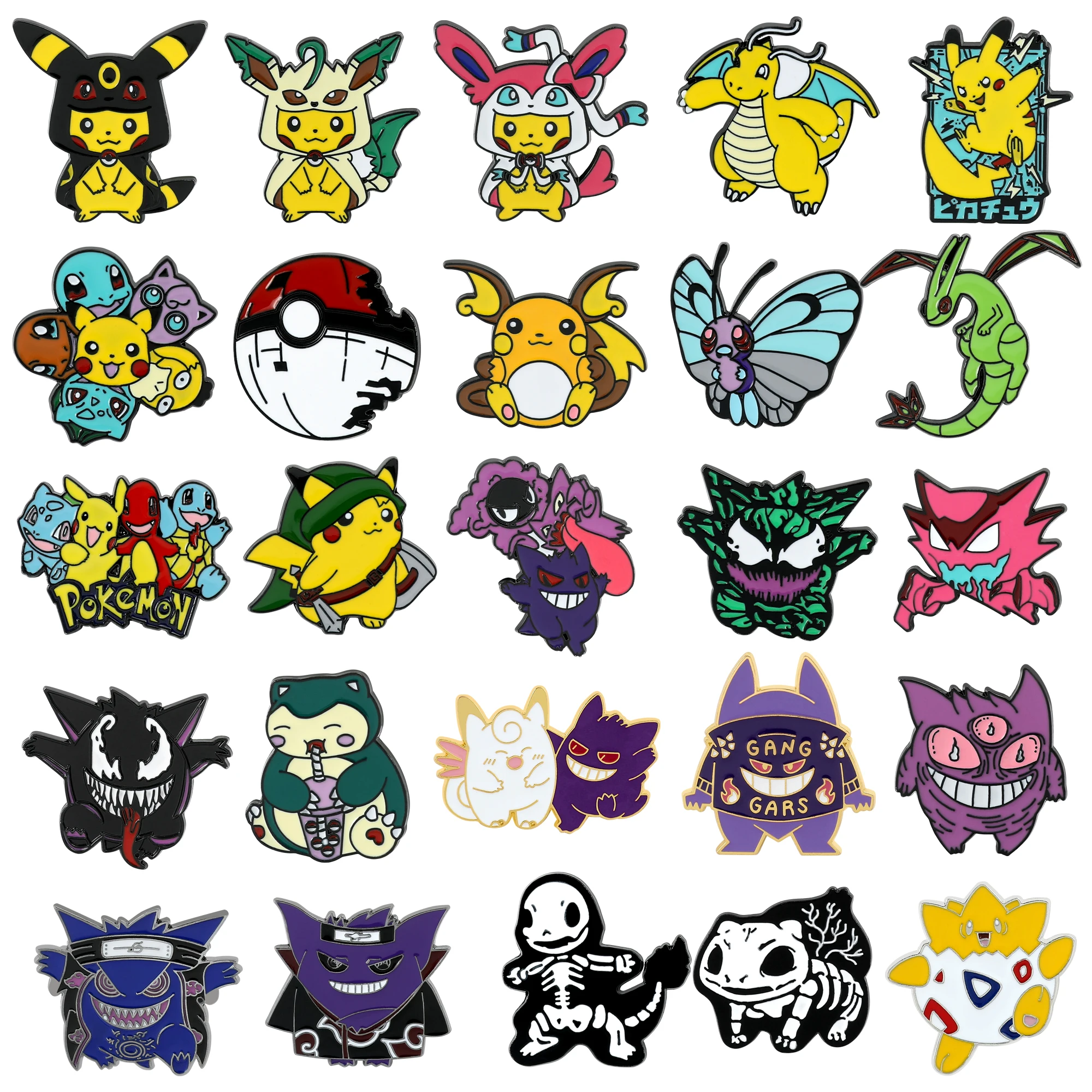 Pokemon Enamel Pin Cartoon Anime Figures Pikachu Gengar Brooches Bag Lapel Pin Badges on Backpack Decorative Jewelry Gift