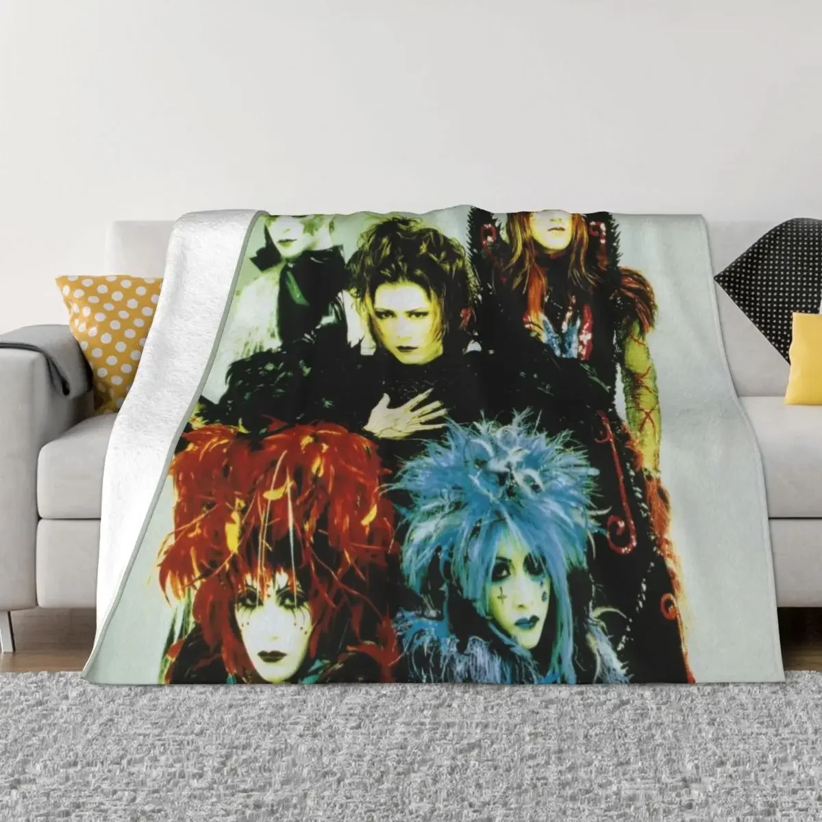 MALICE MIZER - merveilles Era Band Picture (Visual kei J-rock band with Gackt & Mana) Throw Blanket Bed Nap for sofa Blankets