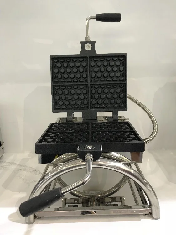 Máquina elétrica de waffle em favo de mel, 4 unidades/placa, venda quente, máquina de cozimento, muffin