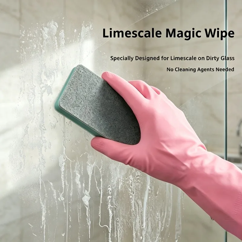6/9/40/90pcs Glass Limescale Cleaning Cloth Set - Powerful Limescale, Water Stain, and Water Mark Remover for Bathroom Mirrors