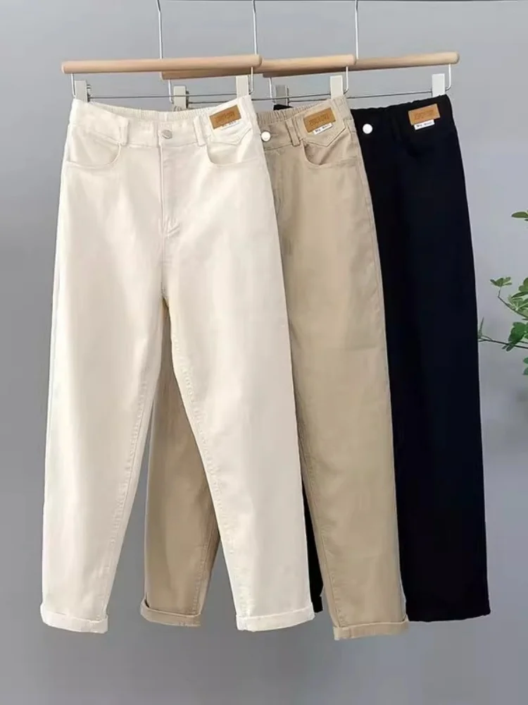 Bla Jeans da papà a vita alta a gamba dritta Primavera Autunno da donna Nuovi pantaloni Sle Harlan Casual comodi pendolari coreani Sle