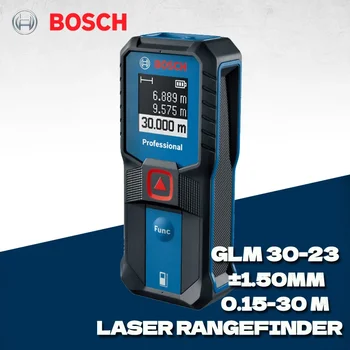 BOSCH GLM 레이저 거리 측정기, 이중 단추, 고정밀, 경량, 모던 스크린 측정, 30-23 