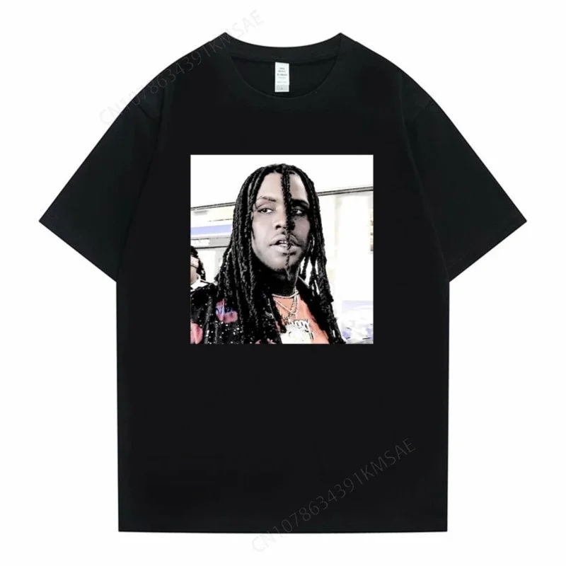 Rapper Chief Keef Mugshot T-shirt Men Vintage Oversized Streetwear Male Cotton Tees Men's Hip Hop Trend Short Sleeve T-shirts