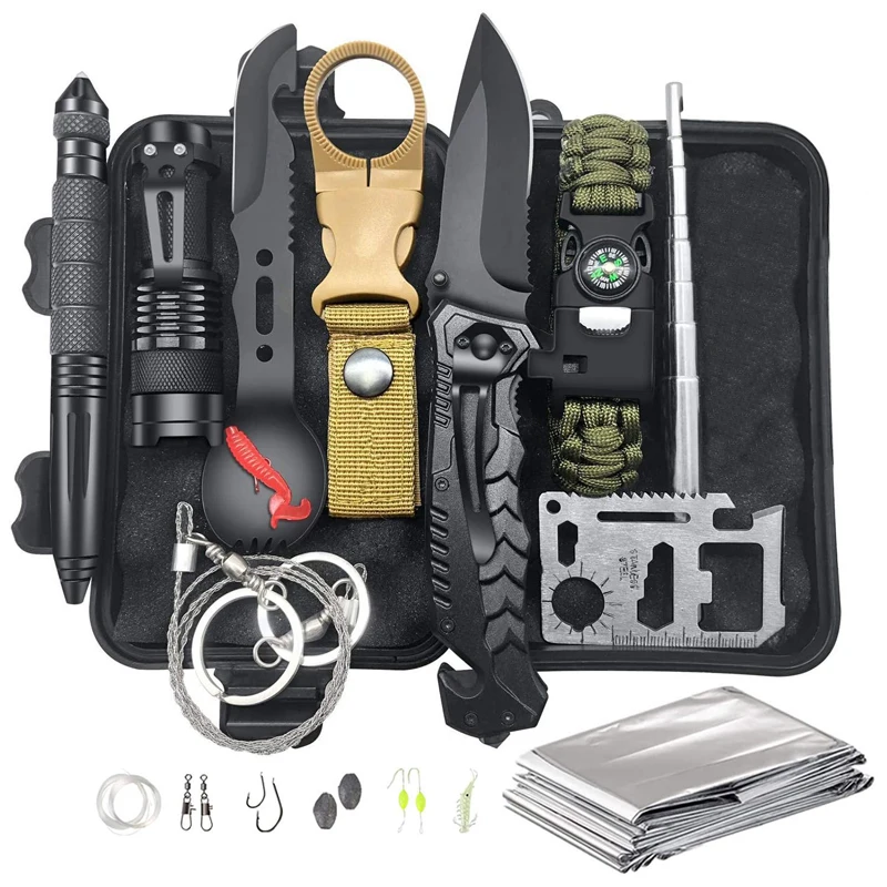 

Bell's Multi-functional Combination Tool Wilderness Survival Kit Emergency Outdoor Portable Wilderness Survival Equipment