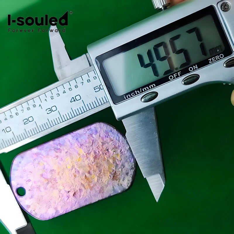 قلادة علامة الكلب العسكرية المصنوعة من التيتانيوم المؤكسد - نسيج كريستال ثلجي، خيارات متعددة الألوان (وردي/أزرق/أرجواني/أبيض ثلجي) #4