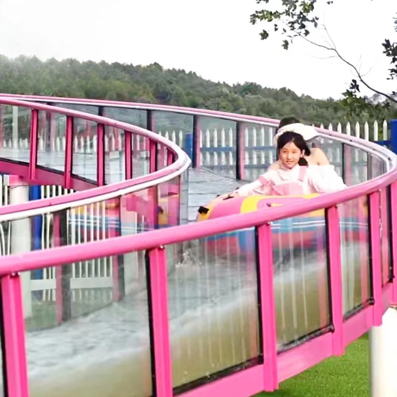 

Customized Commercial Outdoor Scenic Area Amusement Park Attractions Outdoor Large Long Glass Water Slide