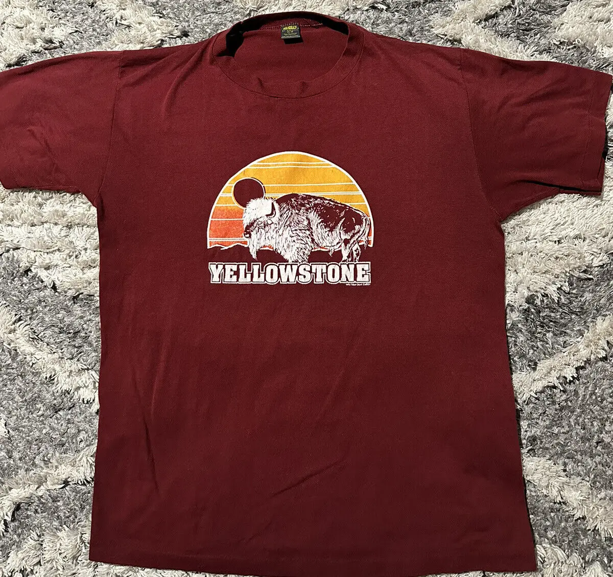 1983 винтажная спортивная одежда Yellowstone Park Animal Nature Shirt 80s 1980s XL fits L