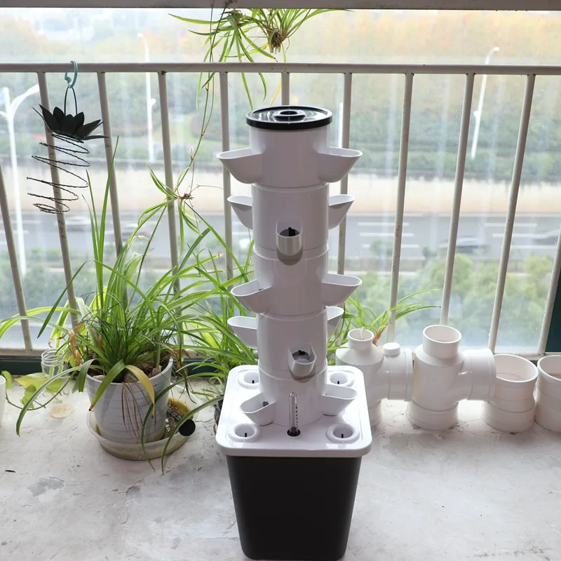 DIY Home Garden Balcony Vertical Tower Planter Detachable PP Colonization Cups Farm Greenhouse Hydroponic Grow System